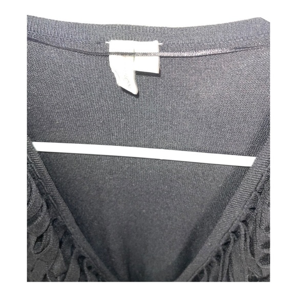 𝅺madison BLACK SWEATER V-NECK BUTTON CARDIGAN SIZE XLARGE - Picture 2 of 3